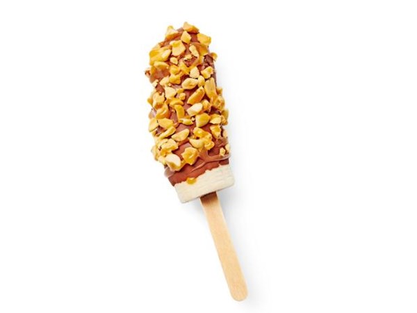 Peanut-caramel crunch frozen banana pops