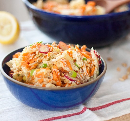 Peanut, carrot and cabbage slaw