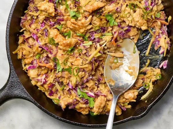 Peanut chicken and vegetable skillet