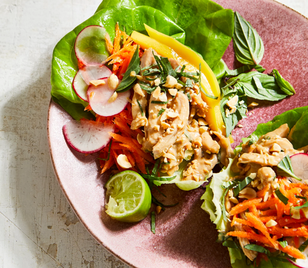 Peanut chicken lettuce wraps
