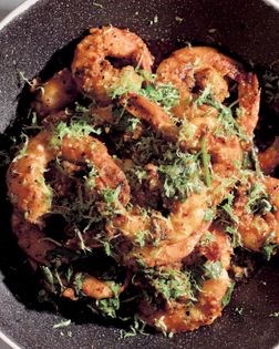 Peanut chile crisp–butter shrimp