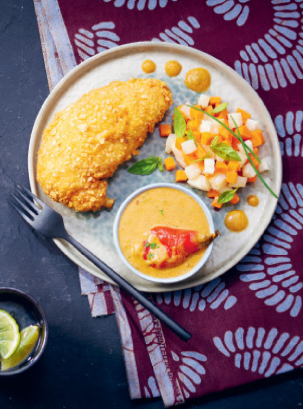 Peanut-crusted chicken (my version of mafé)
