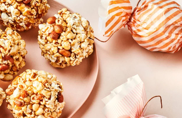 Peanut-popcorn balls