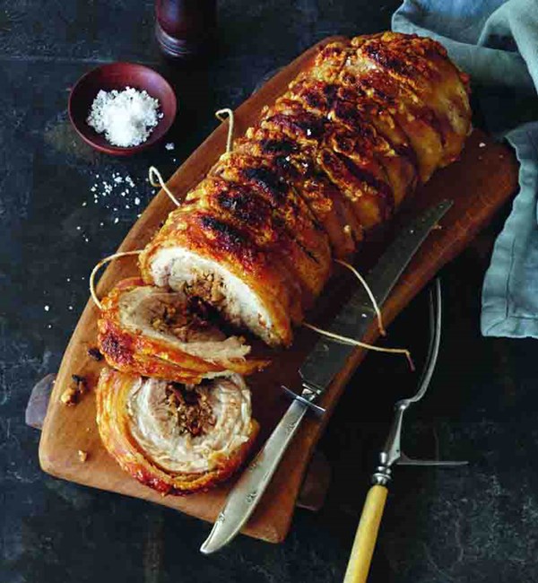 Peanut-stuffed rolled pork belly