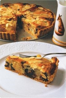 Pear & chocolate frangipane tart