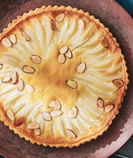 Pear-almond custard tart