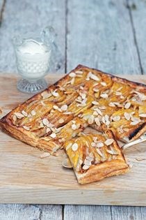 Pear and almond open tart