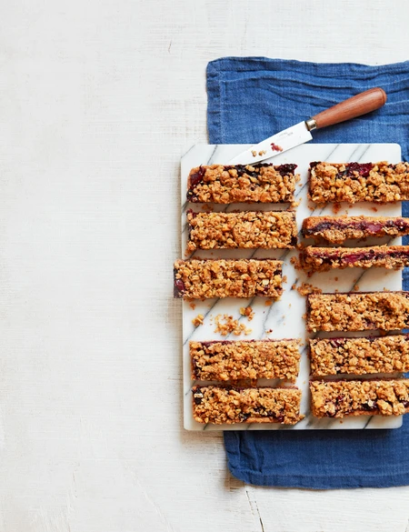 Pear and blackberry crumble bars