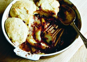 Pear and chocolate cobbler