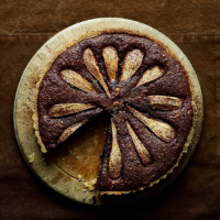 Pear and chocolate frangipane tart