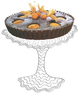 Pear and chocolate tart