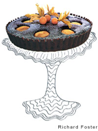 Pear-and-chocolate tart