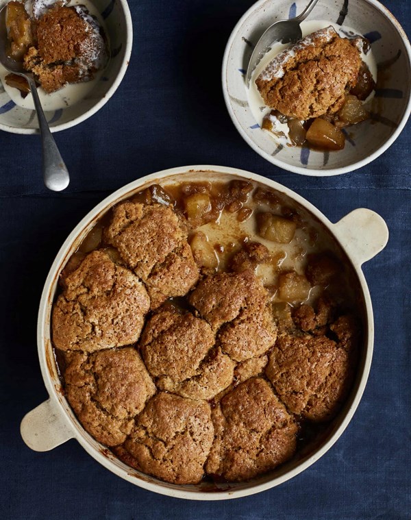 Pear and coffee cobbler