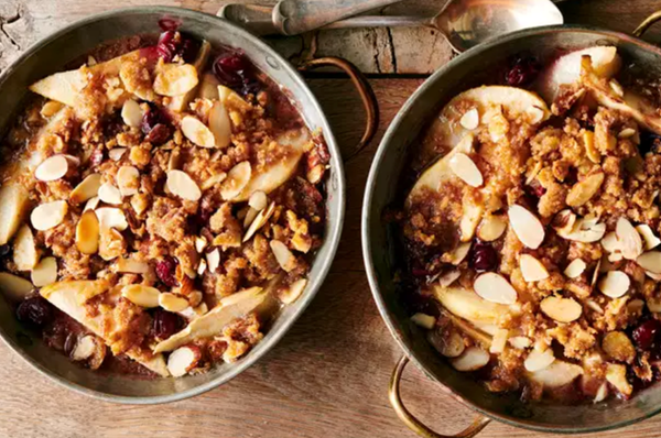Pear-and-cranberry amaretti crisps