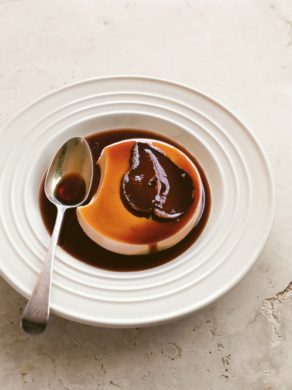 Pear and espresso panna cotta