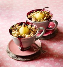 Pear and forest fruit crumble