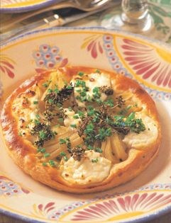 Pear and goat cheese tart