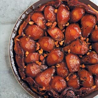 Pear and Parmesan tarte Tatin with thyme pastry