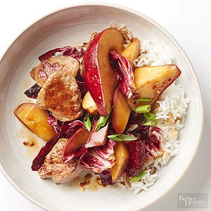 Pear and pork stir-fry