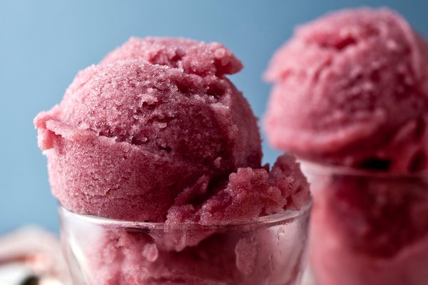 Pear and red wine sorbet
