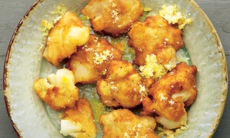 Pear and rice fritters with orange sugar