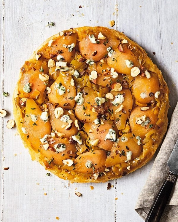 Pear and Roquefort tarte Tatin