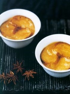 Pear and star anise bread and butter pudding