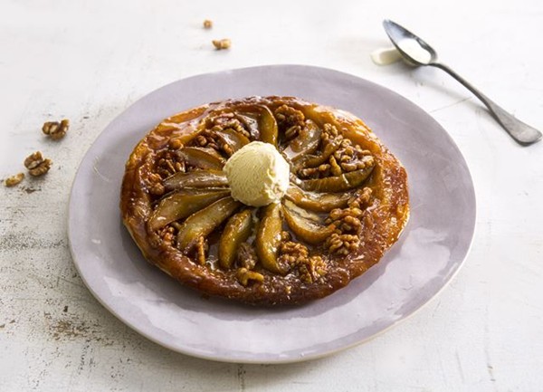 Pear and walnut tarte Tatin