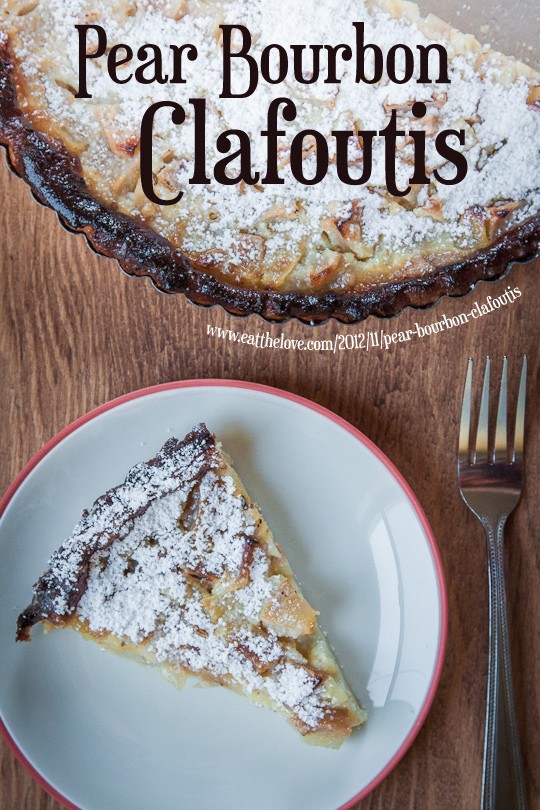 Pear bourbon clafoutis (Flognarde aux poires)