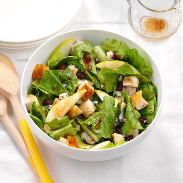 Pear chicken salad with maple vinaigrette