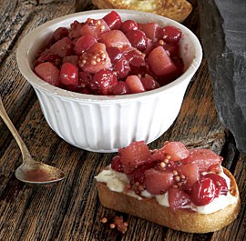 Pear, cranberry, and blood orange mostarda