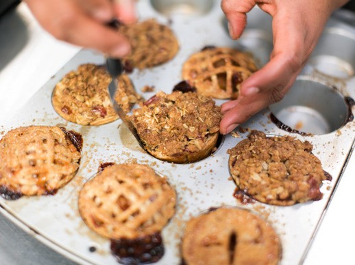 Pear cranberry crumble mini pies