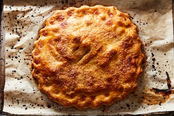 Pear-cranberry double crusted galette