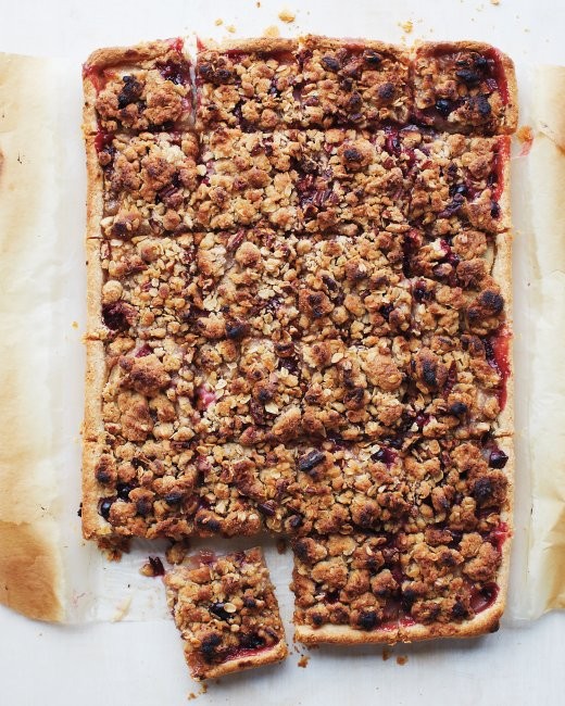 Pear cranberry slab pie
