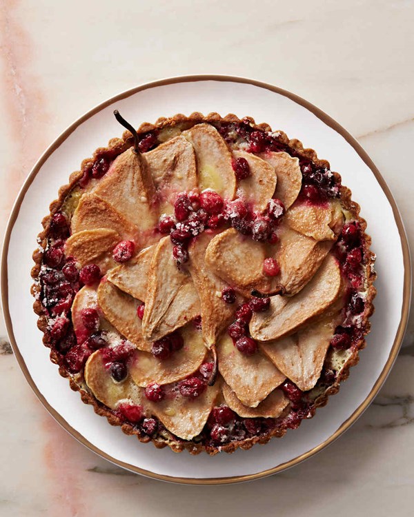 Pear-cranberry tart