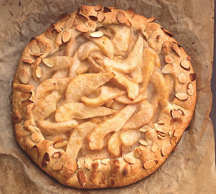 Pear croustade with lemon pastry and almonds