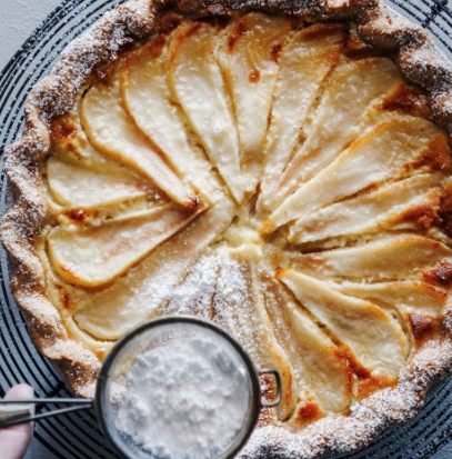 Pear custard pie