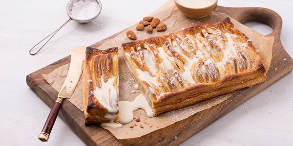 Pear Dartois with brandy custard