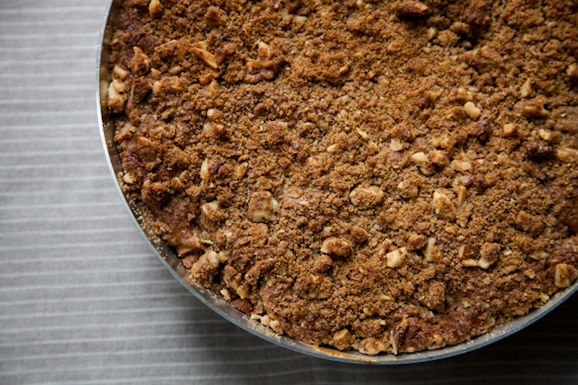 Pear-filled cowboy coffee cake