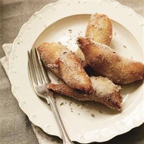 Pear fritters with fennel-seed sugar