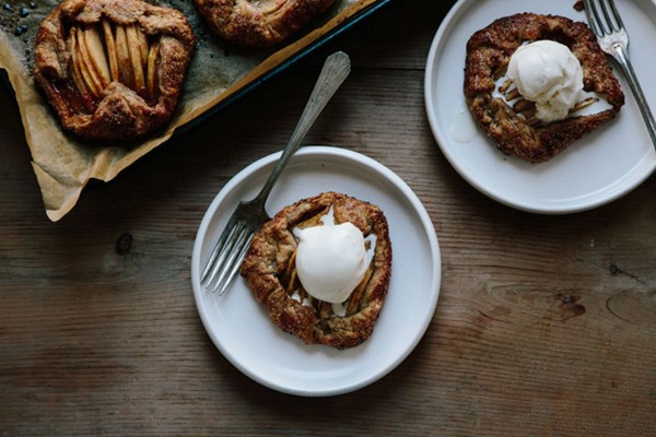 Pear galettes with spelt crusts 