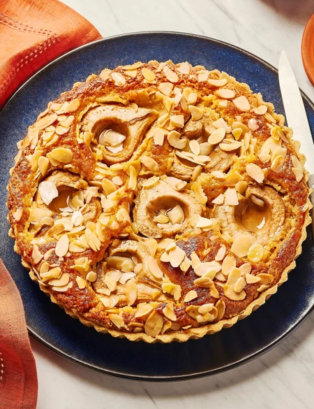 Pear, ginger and almond tart