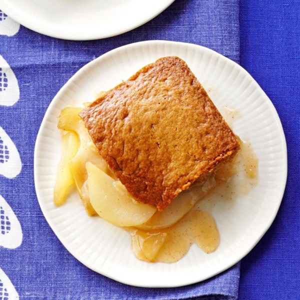 Pear gingerbread cobbler
