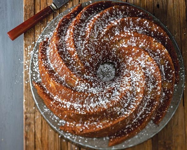 Pear honey rosemary bundt cake