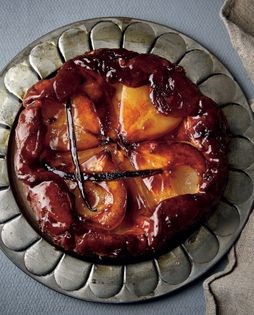 Pear tarte Tatin with vanilla ice cream