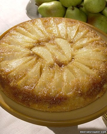 Pear upside-down cake