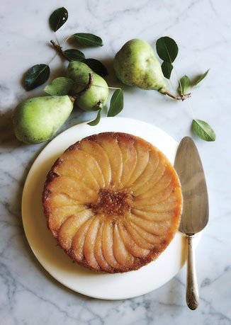 Pear upside-down cake