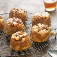 Pear, vanilla and caramel upside-down cakes