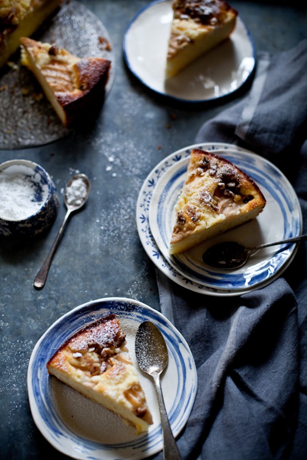 Pear walnut cake