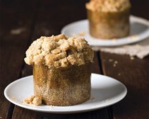 Pear-walnut muffins with vanilla bean-ginger streusel